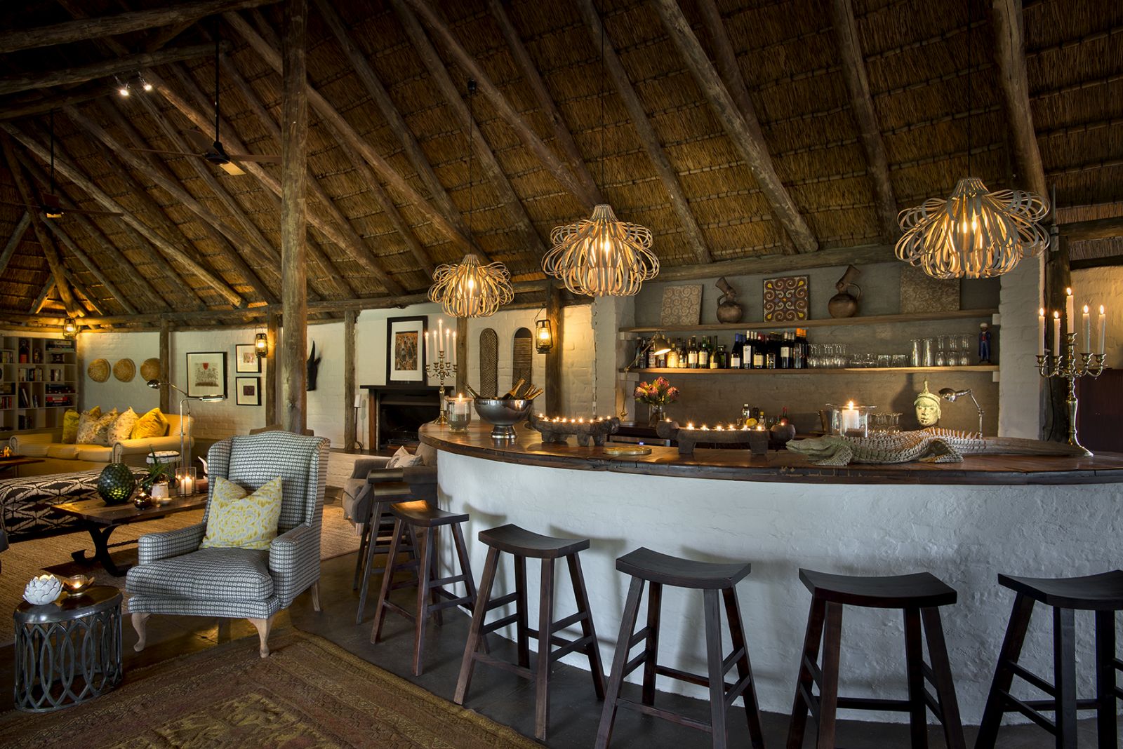 Bar area at Tanda Tula Safari Camp in South Africa
