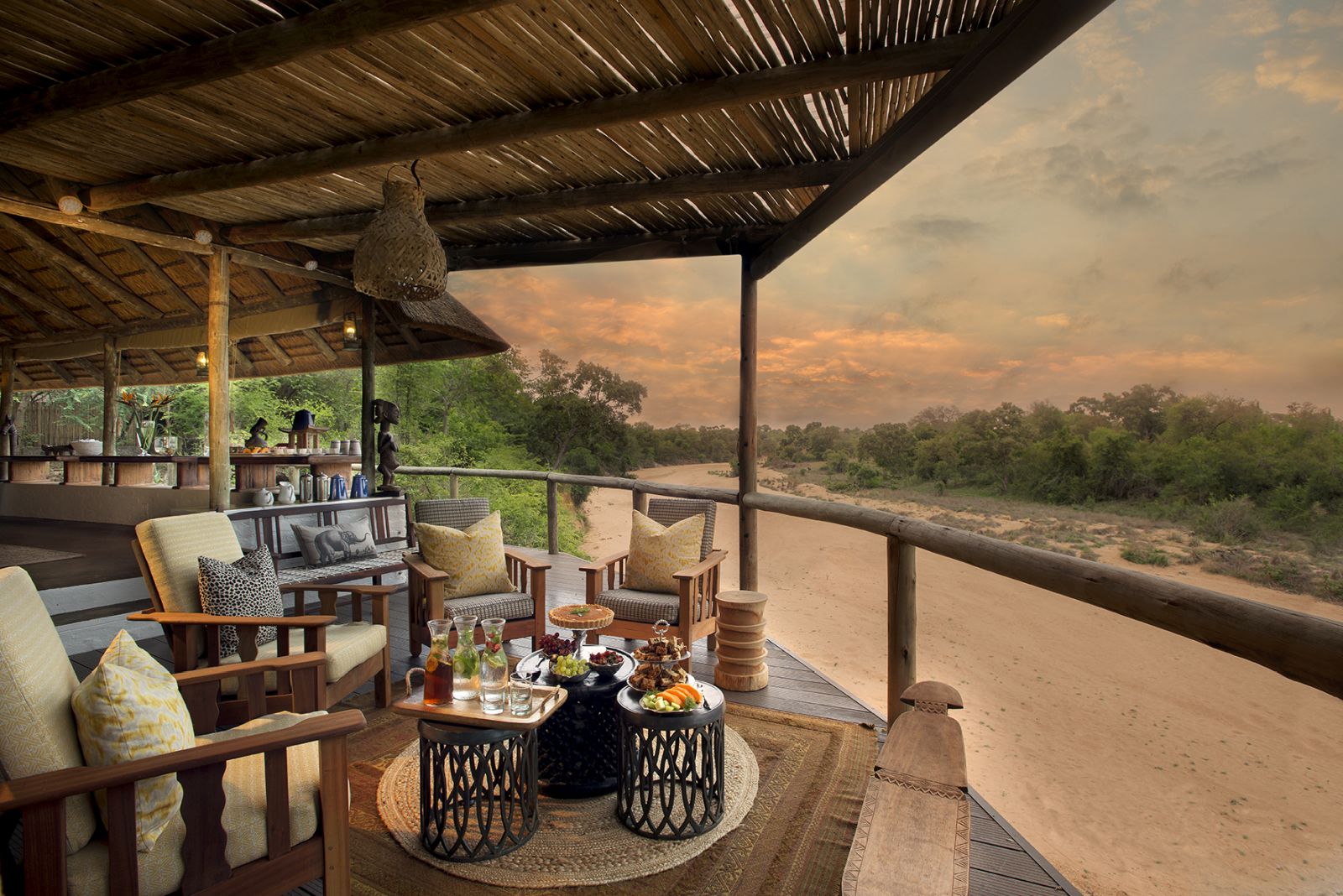 Sitting area at Tanda Tula Safari Camp in South Africa 