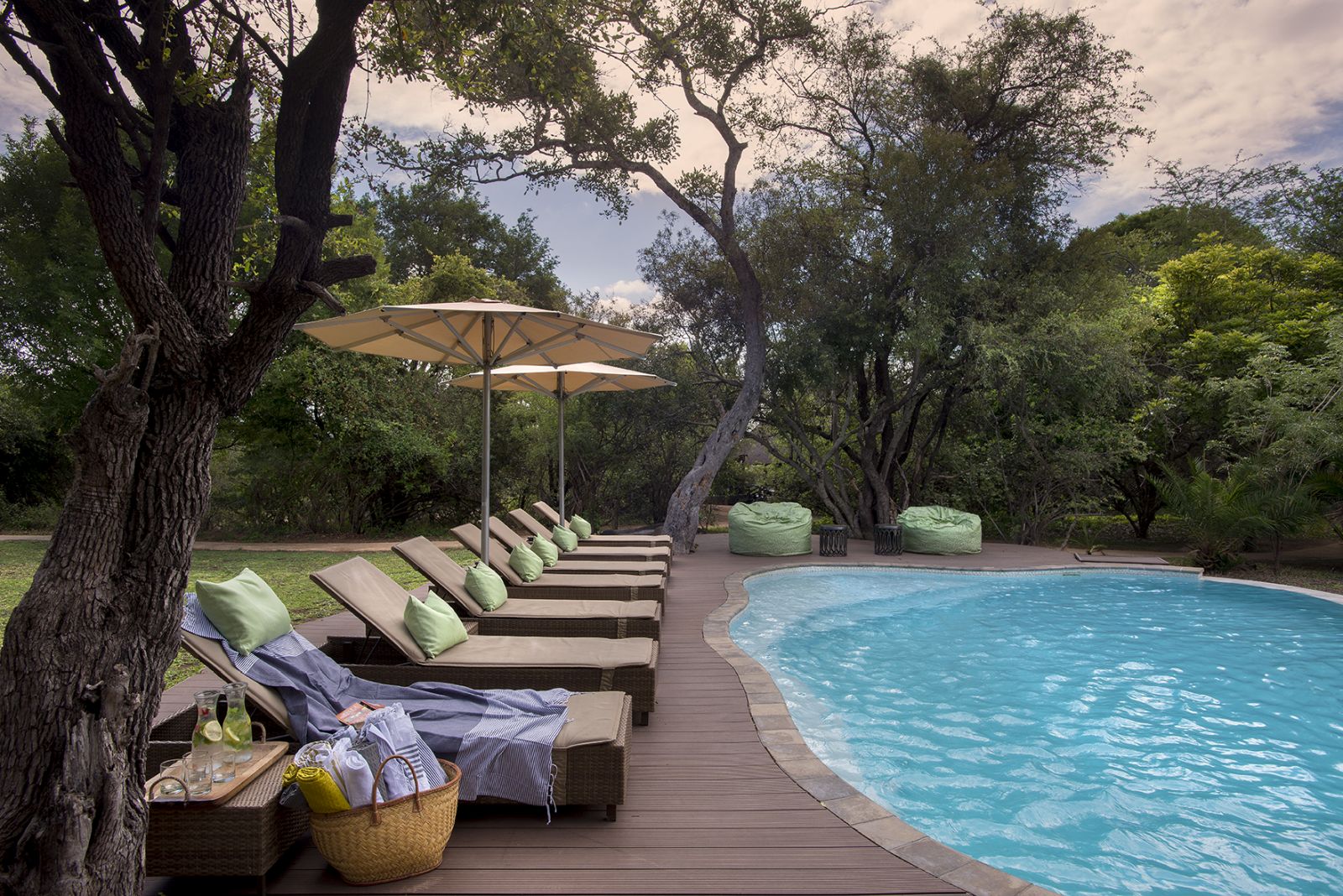 Pool area at Tanda Tula Safari Camp in South Africa 