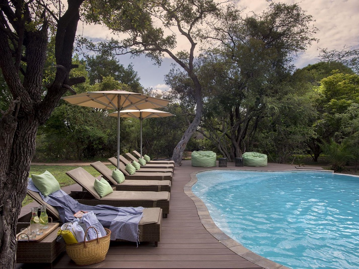 Pool area at Tanda Tula Safari Camp in South Africa