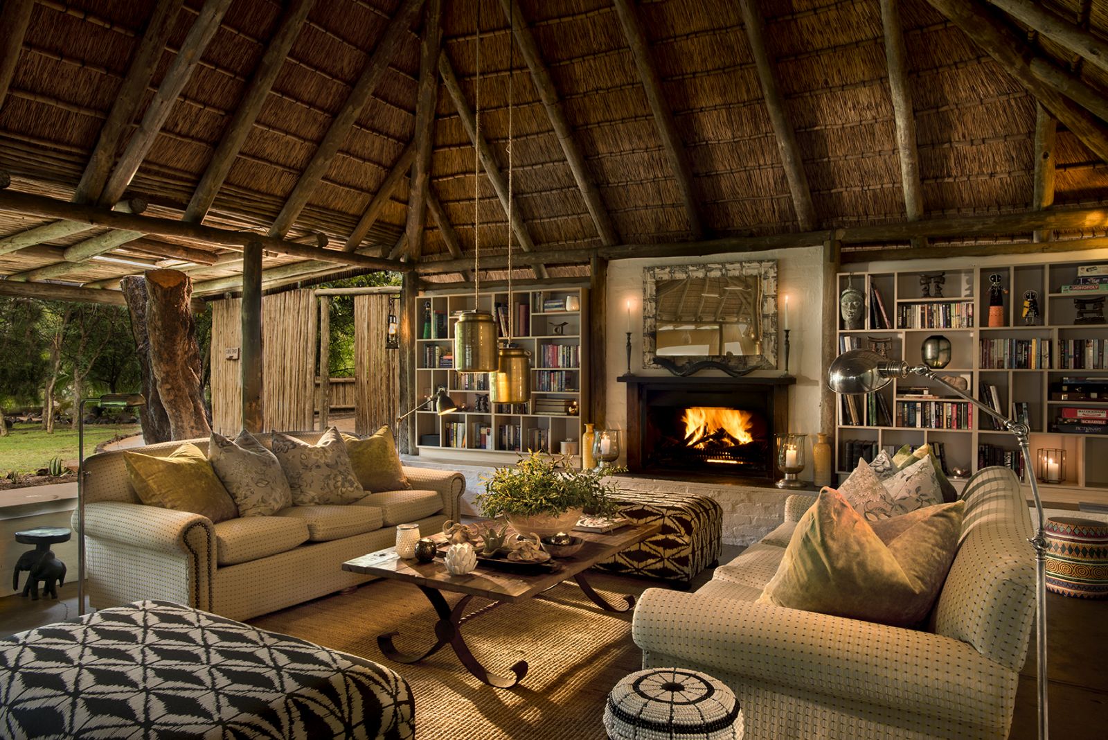 Sitting room at Tanda Tula Safari Camp in South Africa 