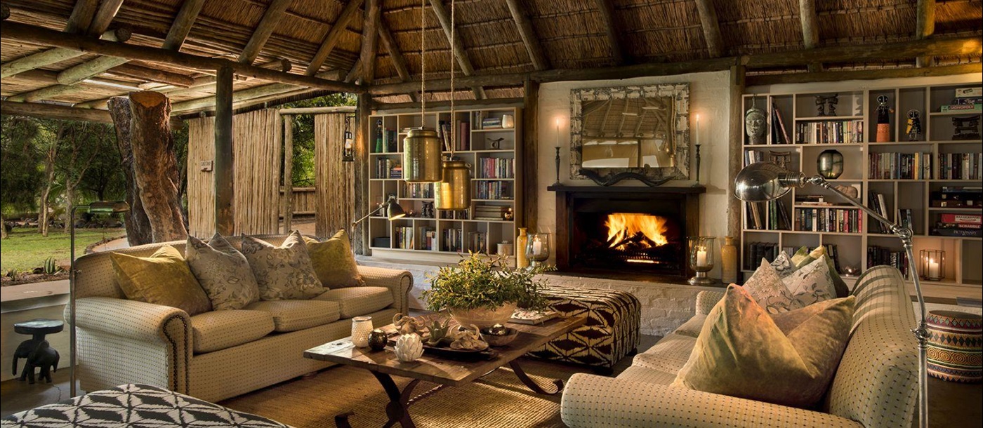 Sitting room at Tanda Tula Safari Camp in South Africa 