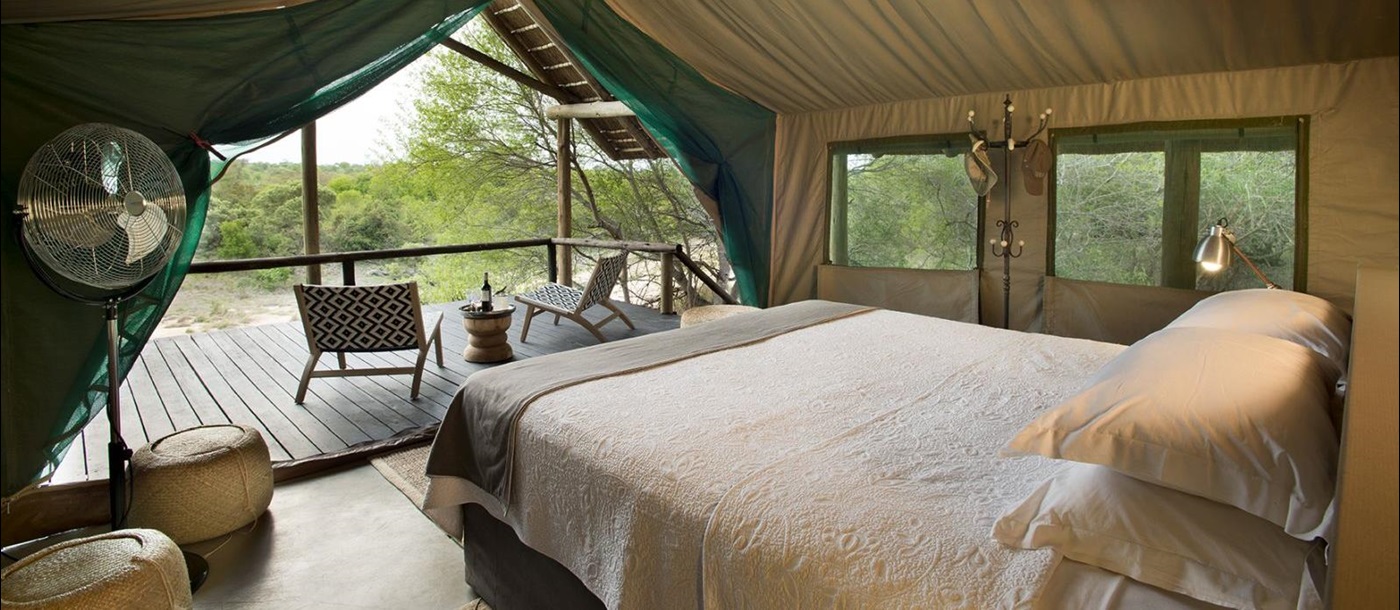 View from bedroom at Tanda Tula Safari Camp in South Africa 