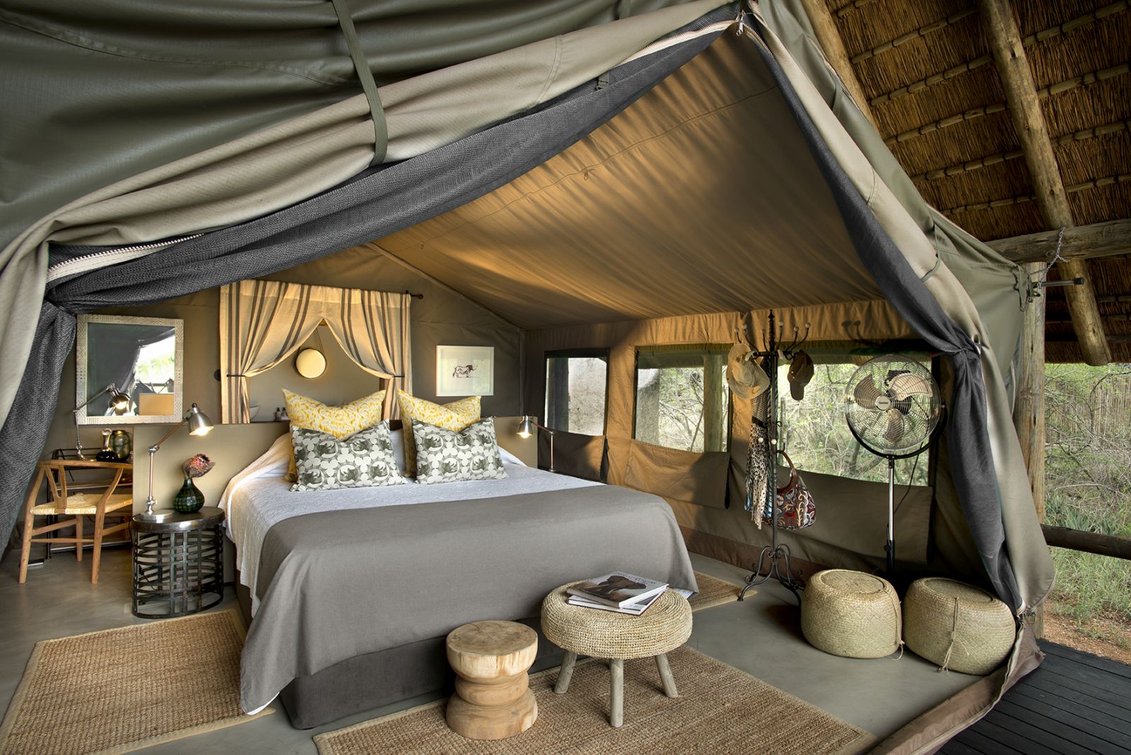 Suite bedroom at Tanda Tula Safari Camp in South Africa 