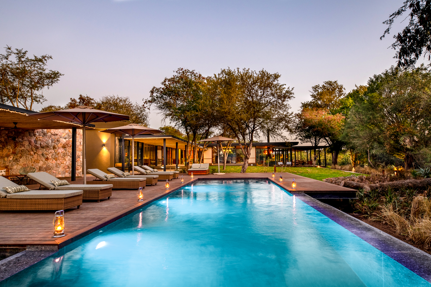 Swimming pool at Tanda Tula lodge in South Africa