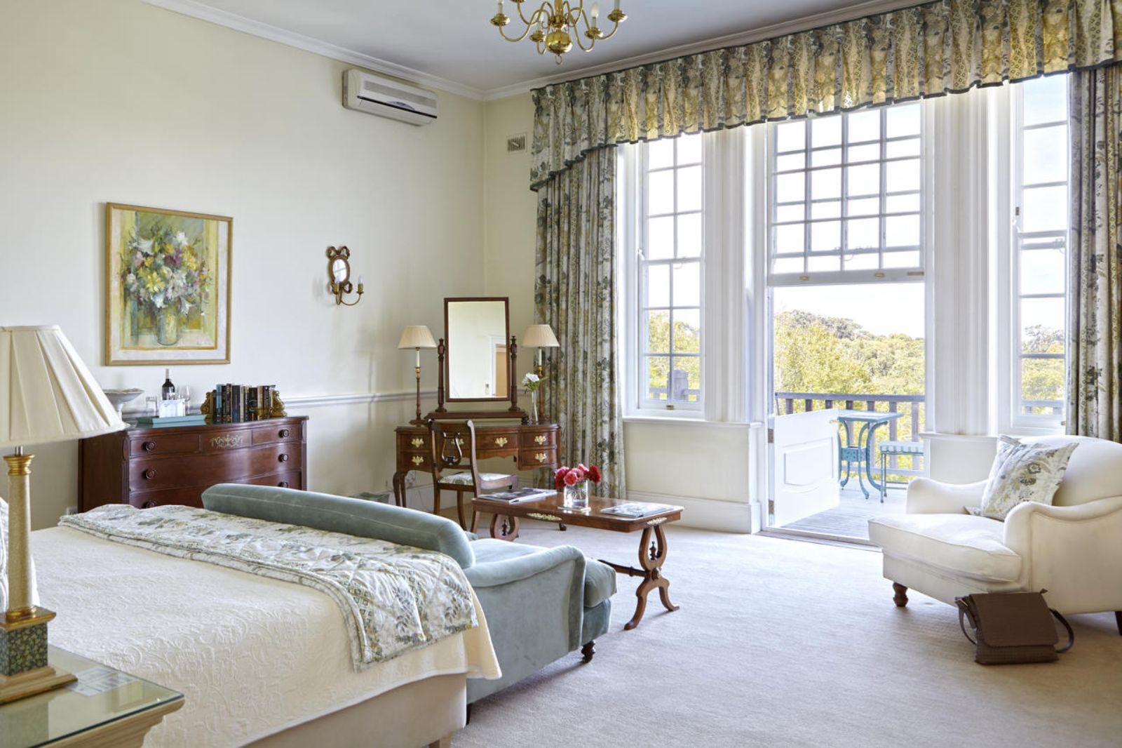 A double room with verandah at luxury hotel The Cellars Hohenort in Constantia, Cape Town