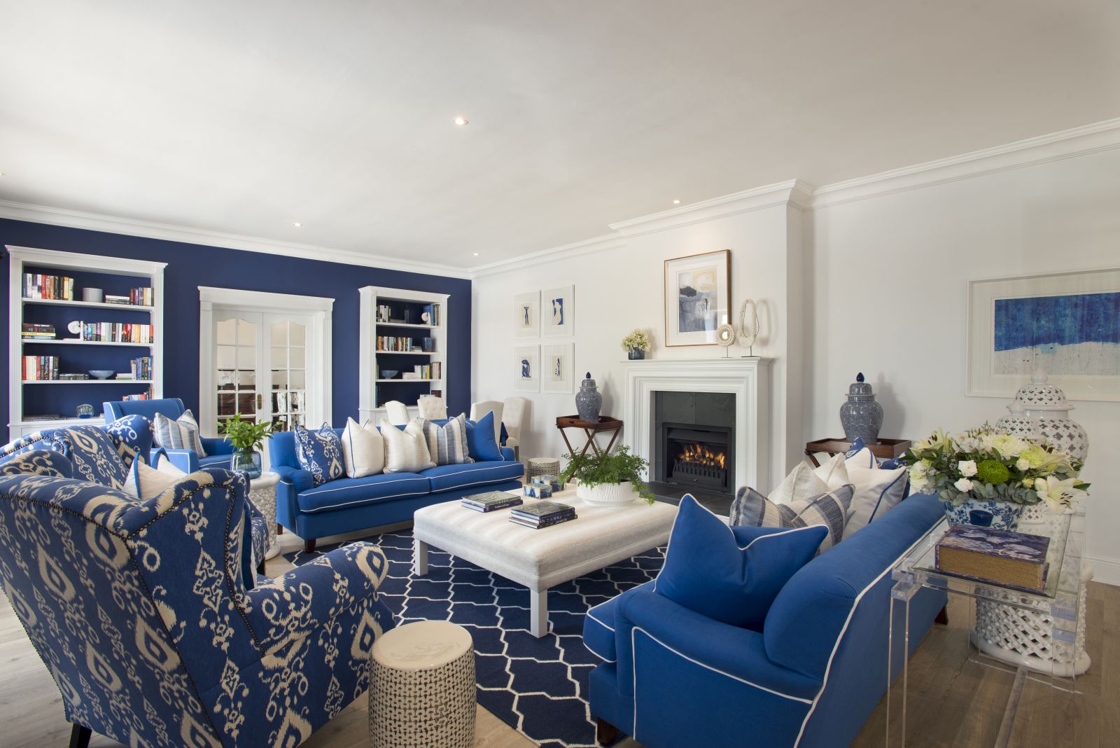 The blue room sitting room at The Plettenberg in South Africa