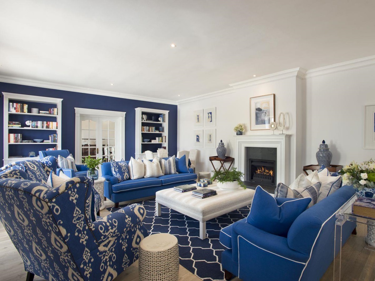 The blue room sitting room at The Plettenberg in South Africa