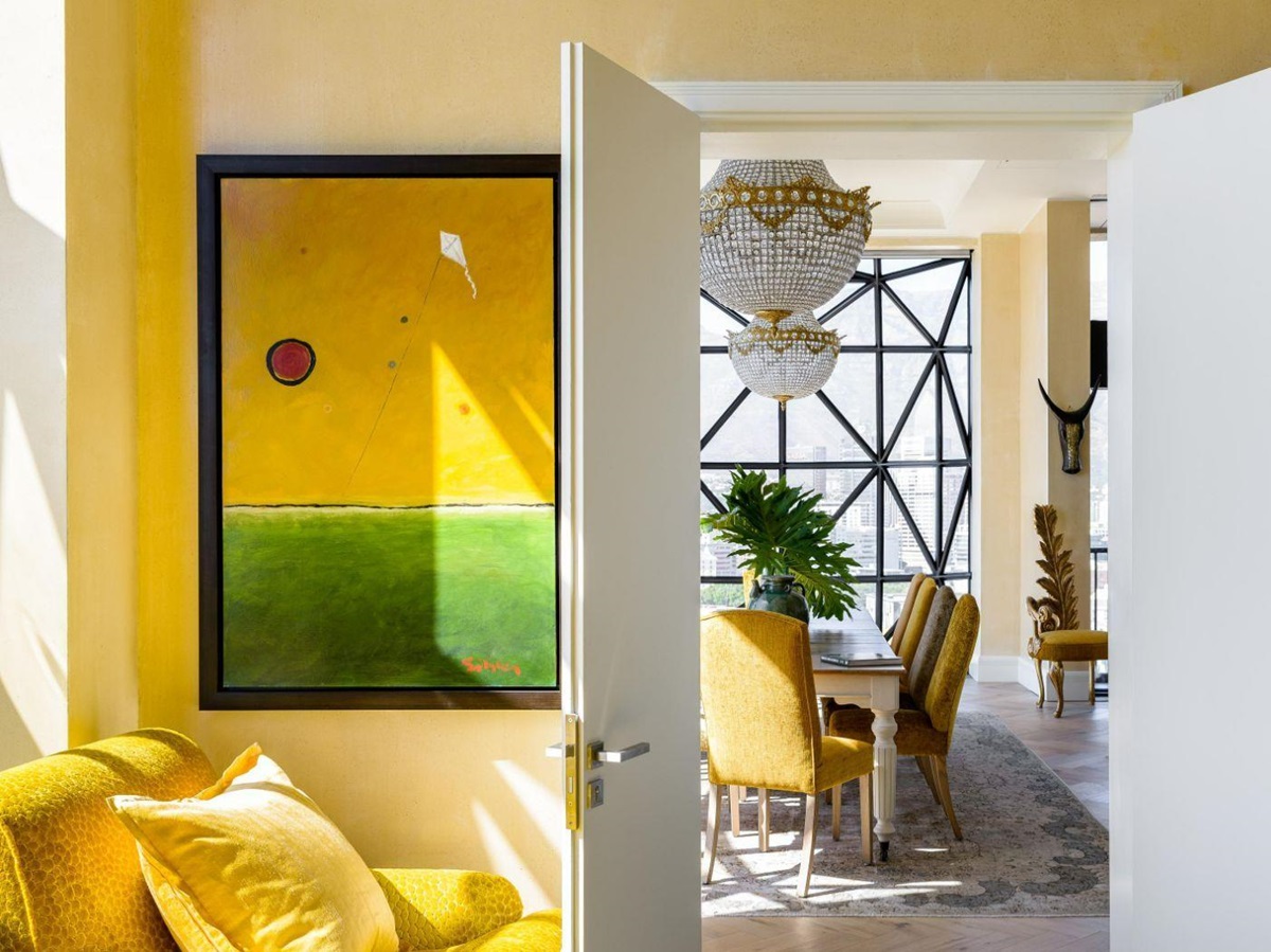 A guest suite dining room at The Silo Hotel in Cape Town
