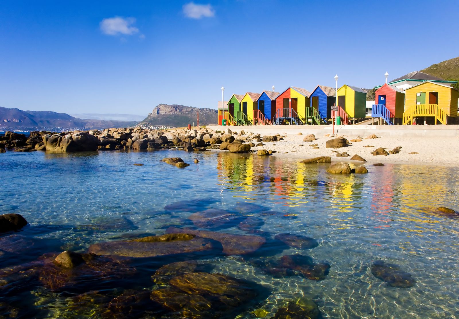 Colourful beach huts in Cape Town, South Africa