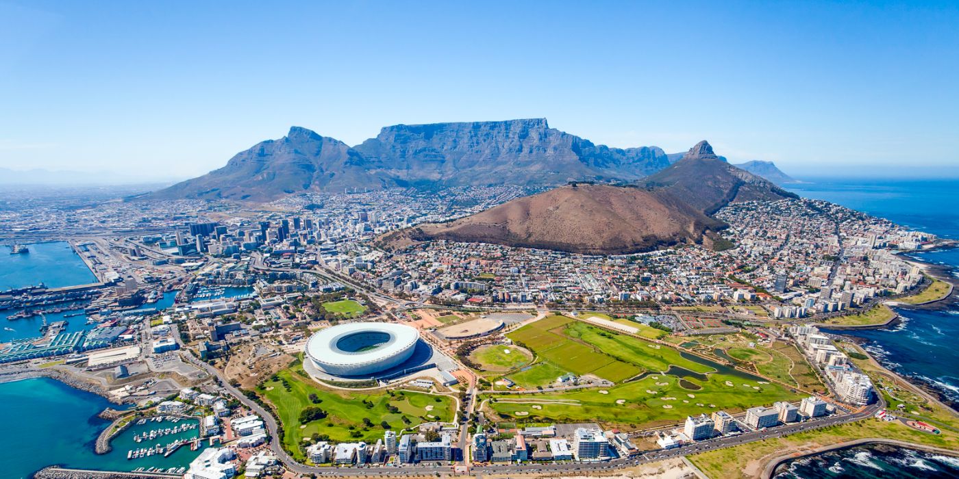 Aerial view of Cape Town