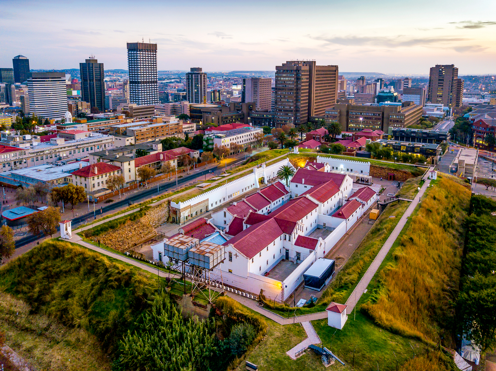 Aerial view of Constitution Hill in Johannesburg