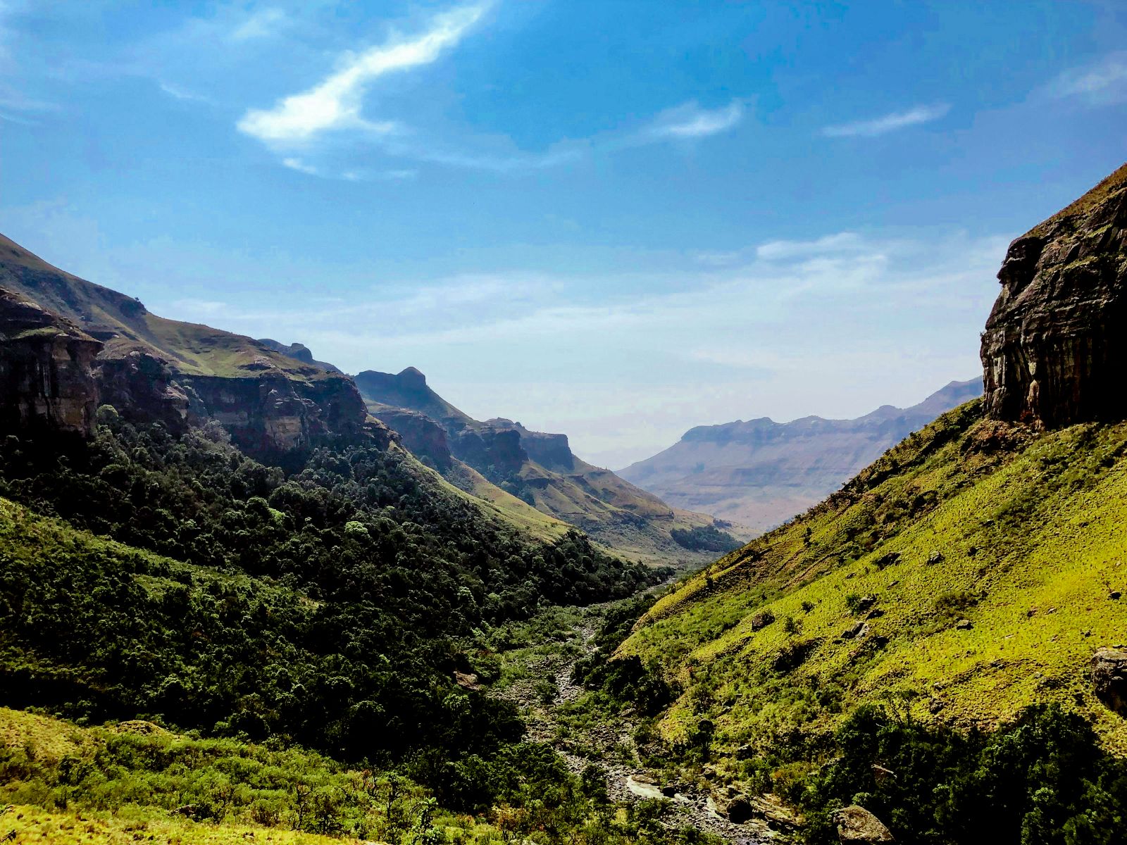 View of the landscapes of KwaZulu-Natal in South Africa