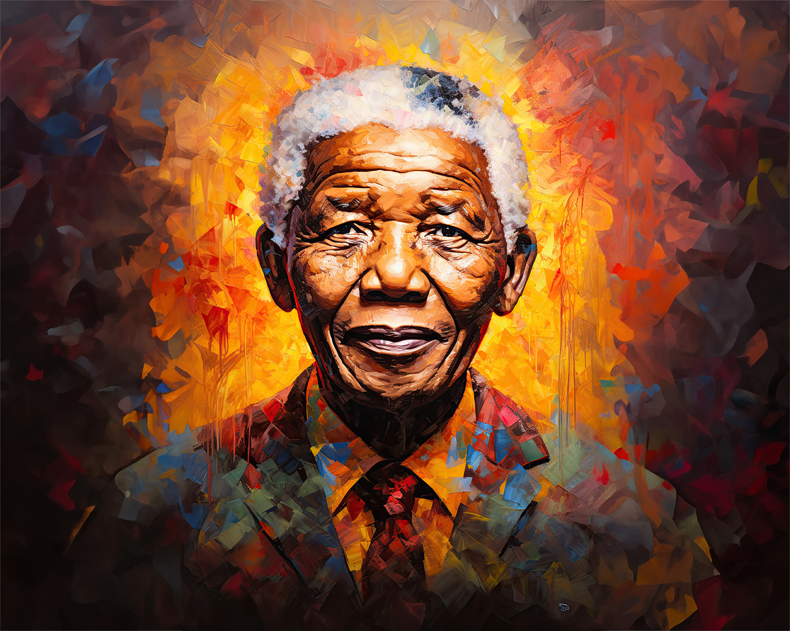 A painting of Nelson Mandela
