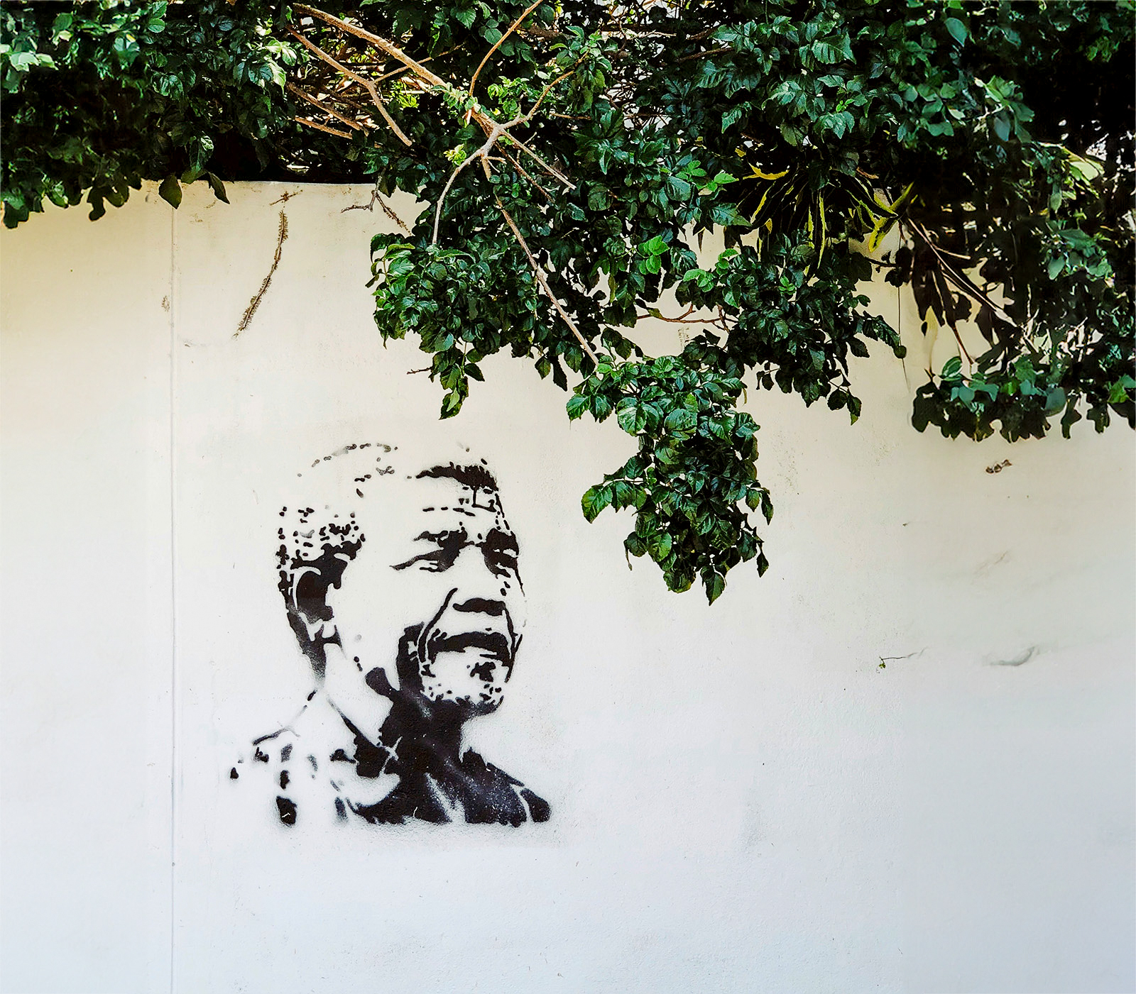 Street art depicting Nelson Mandela