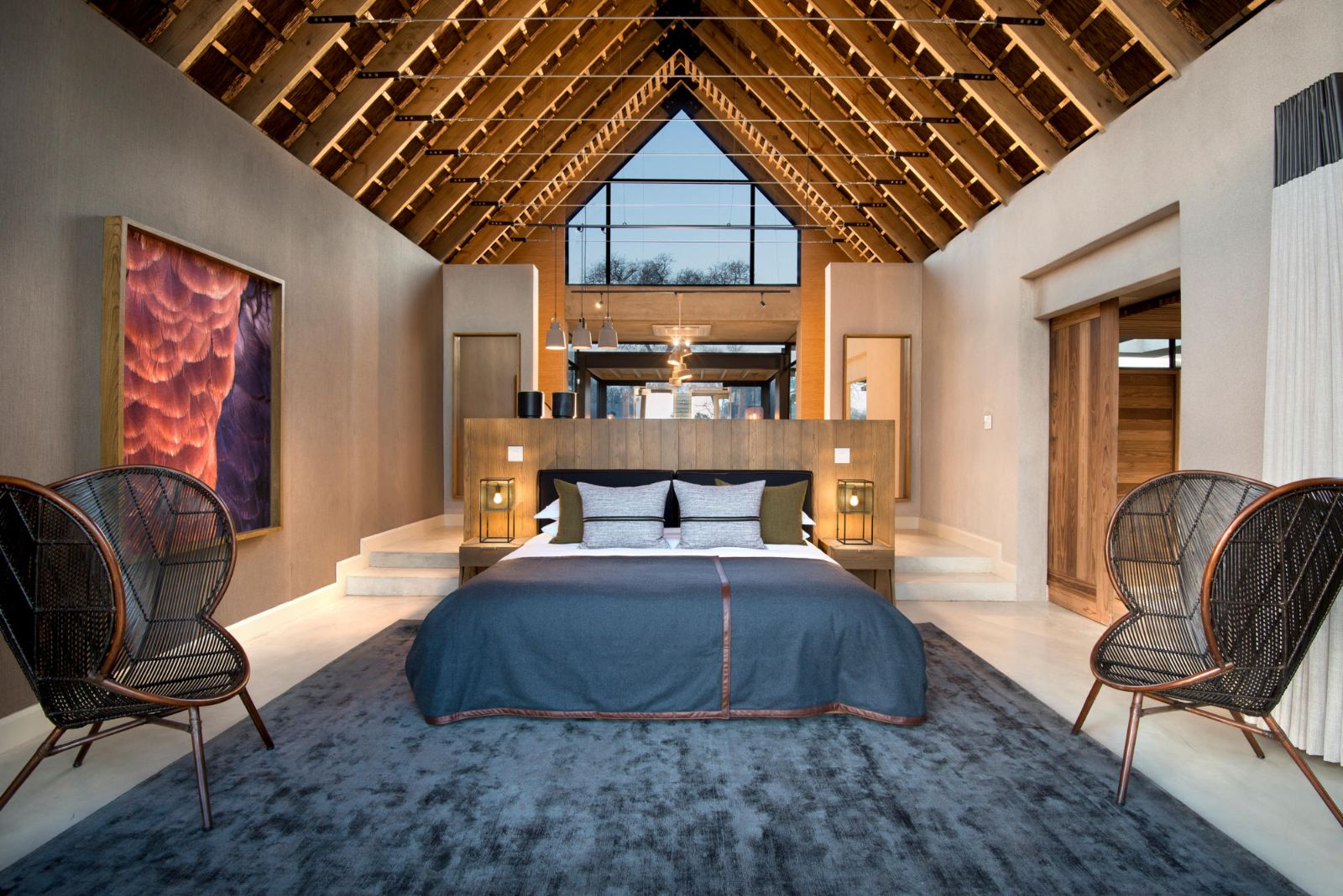 Bedroom at Fish Eagle Villa at Lion Sands in Kruger National Park in South Africa