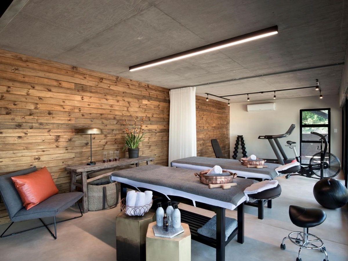 Gym room at Fish Eagle Villa at Lion Sands in the Kruger National Park in South Africa
