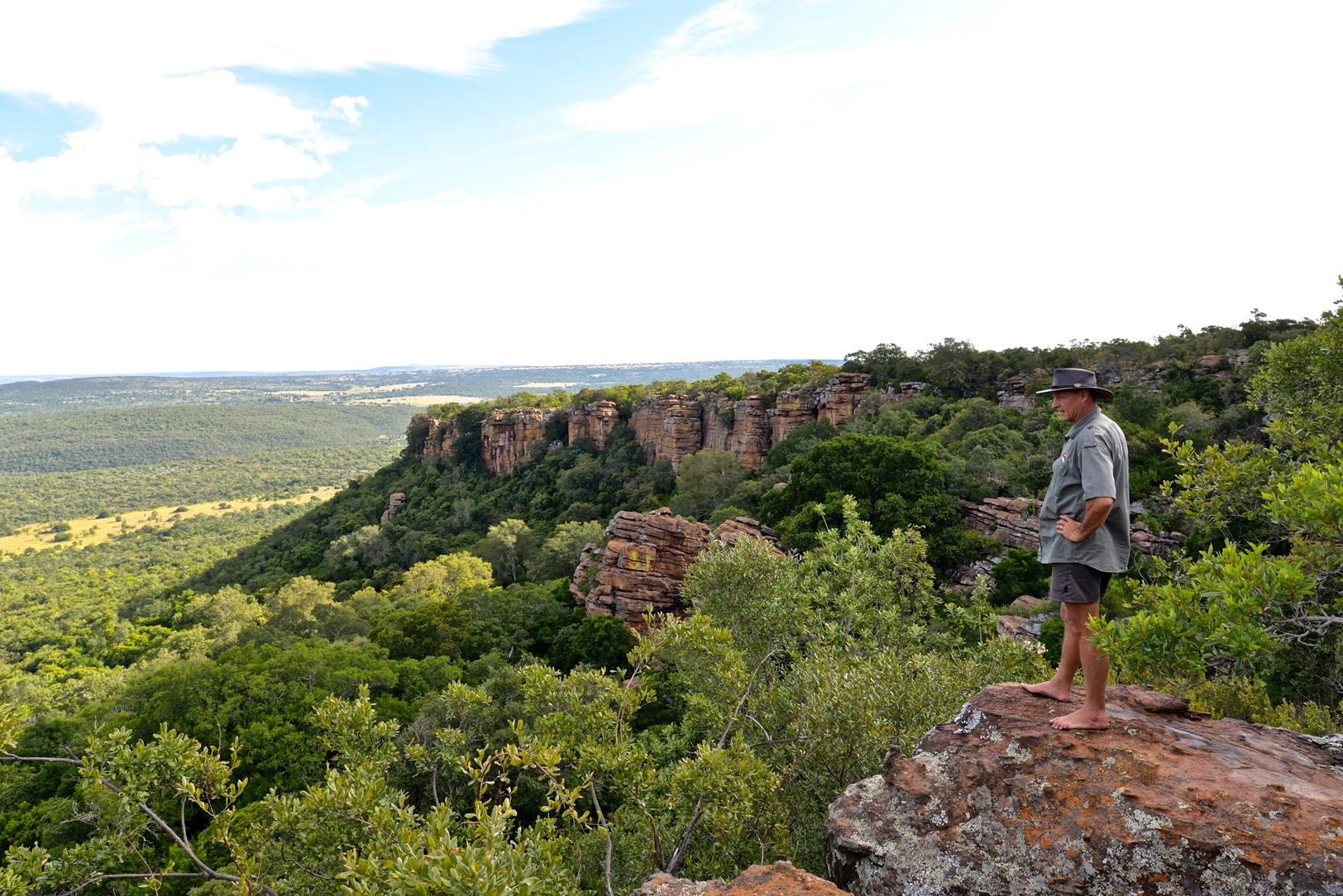 View from clifftop at Leobo private reserve