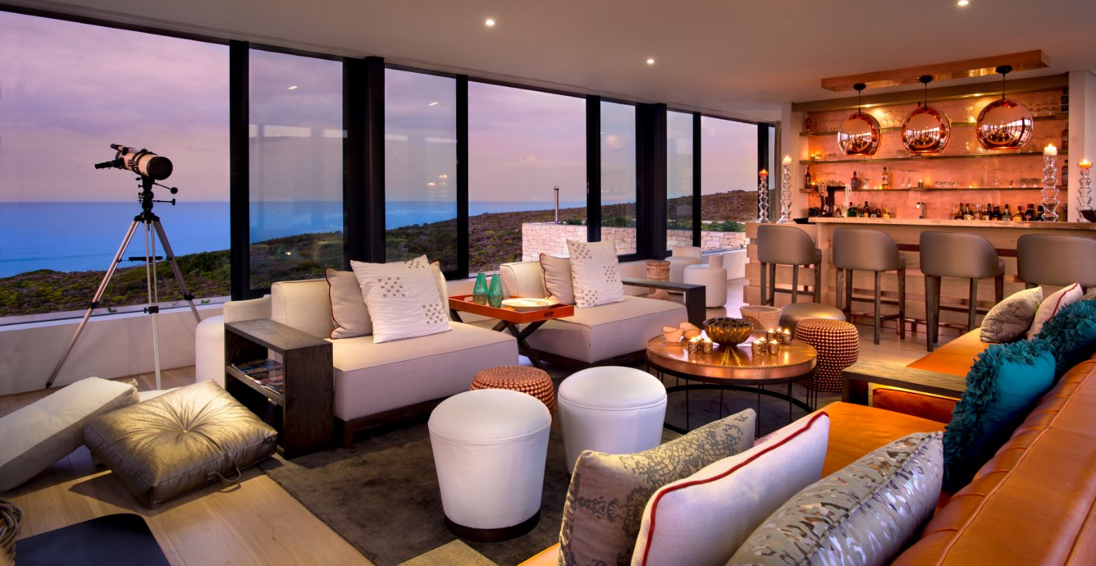 Lounge at Morukuru Ocean House in South Africa