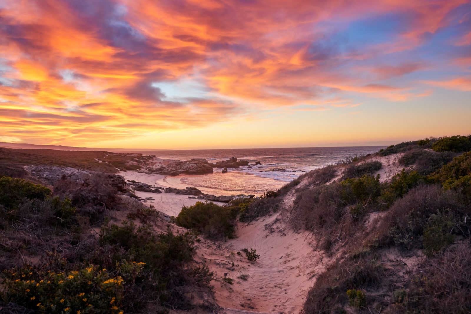 Sunset on the grounds of Morukuru Ocean House in South Africa