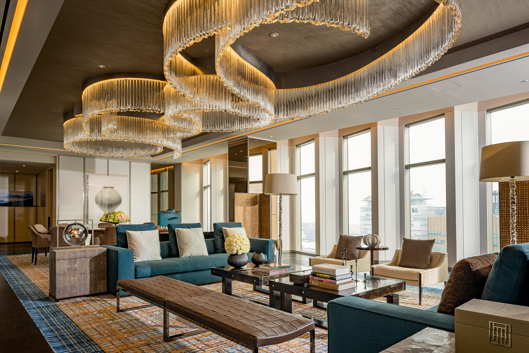 Presidential Three Bedroom Suite lounge area at Four Seasons Hotel Seoul