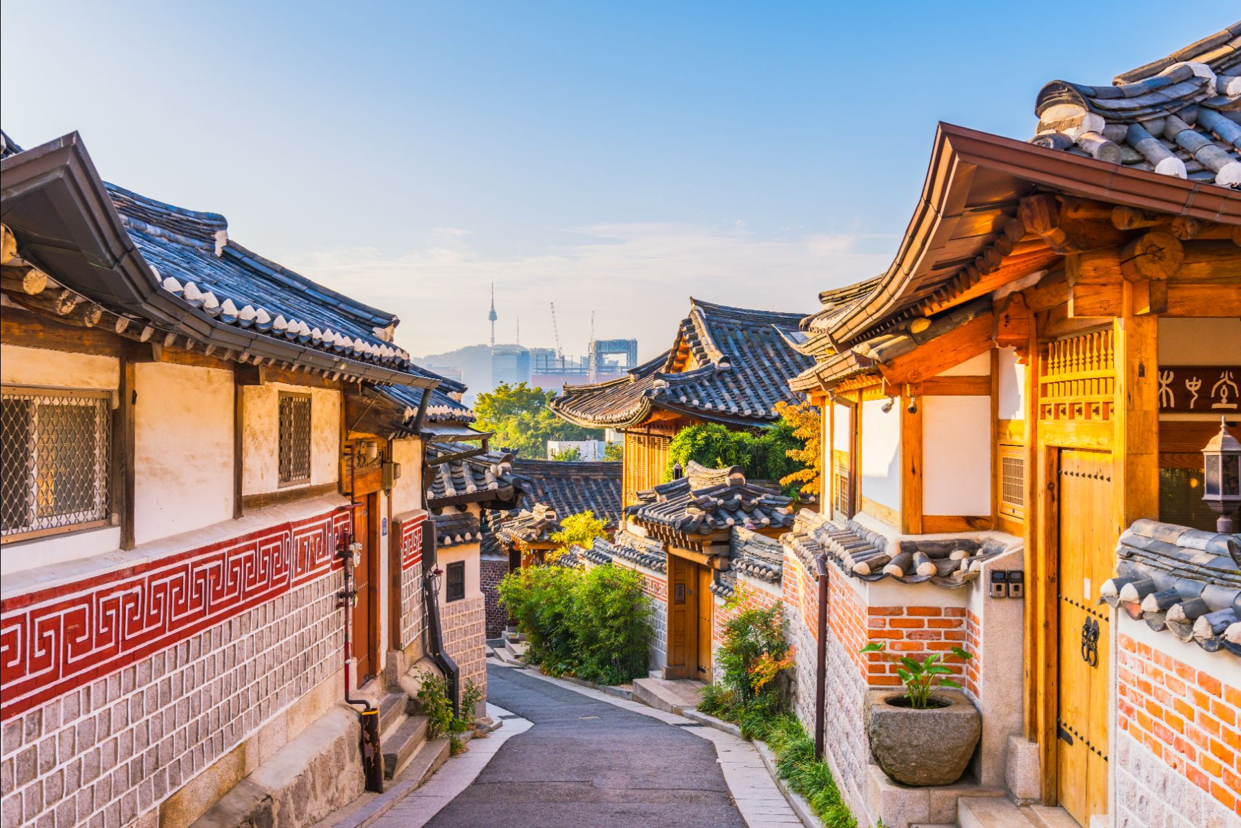 Streets of Bukchan Hanok Village in Seoul
