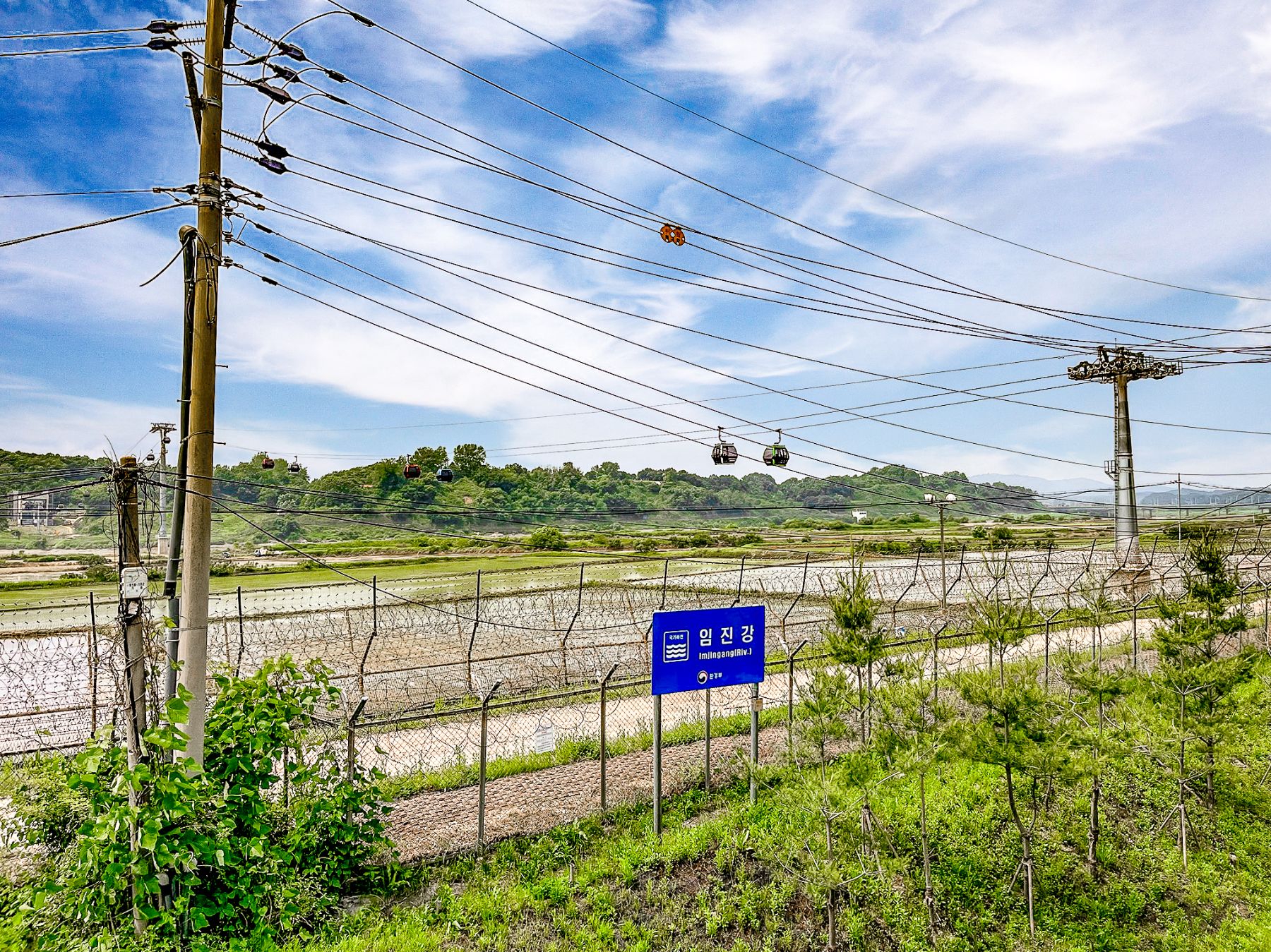 Barbed wire fence at the DMZ in South Korea