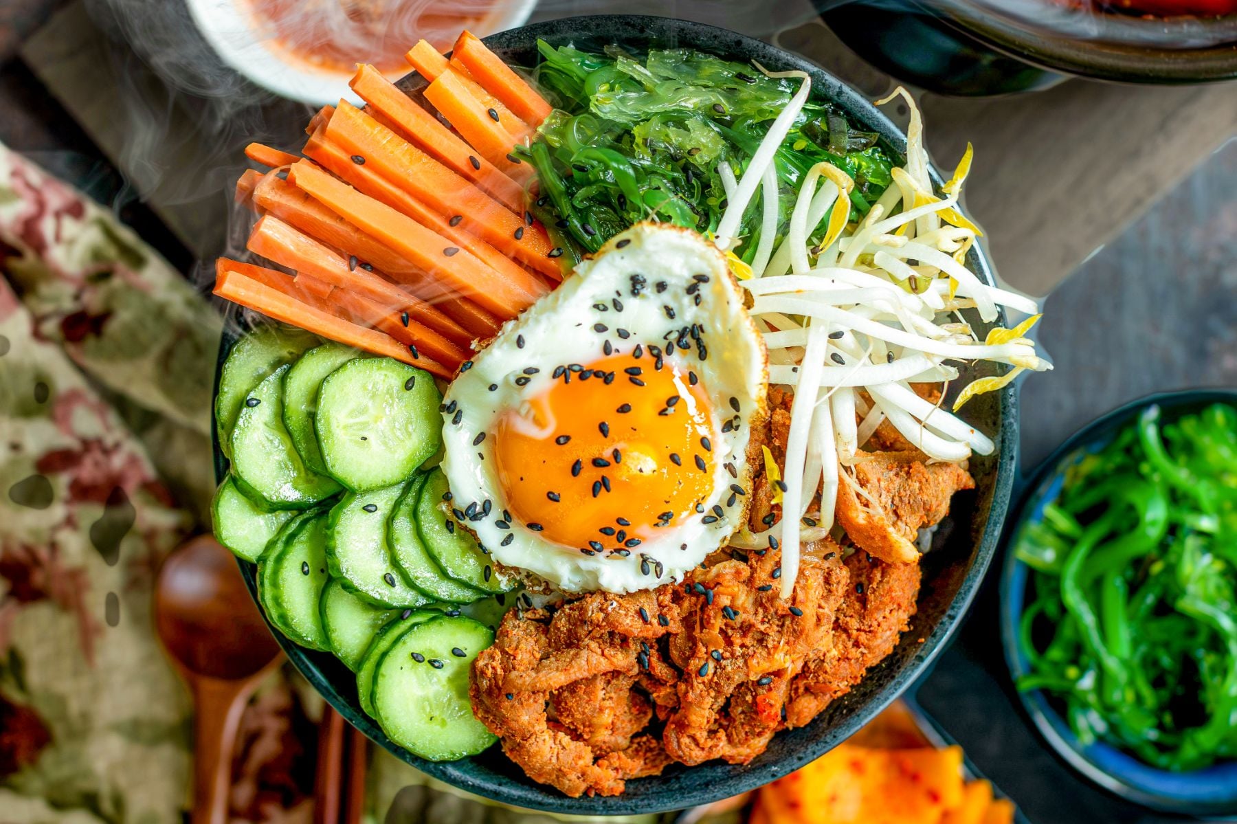 Bibimbap bowl served in South Korea
