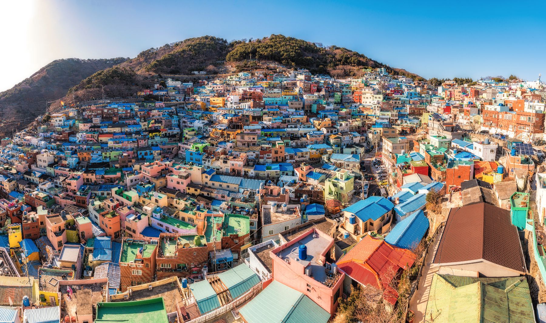 Aerial view of Gamcheon Cultural Village in Busan