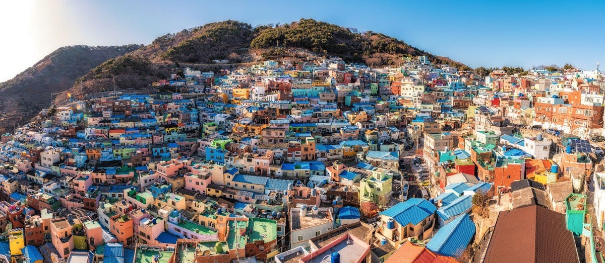Aerial view of Gamcheon Cultural Village in Busan