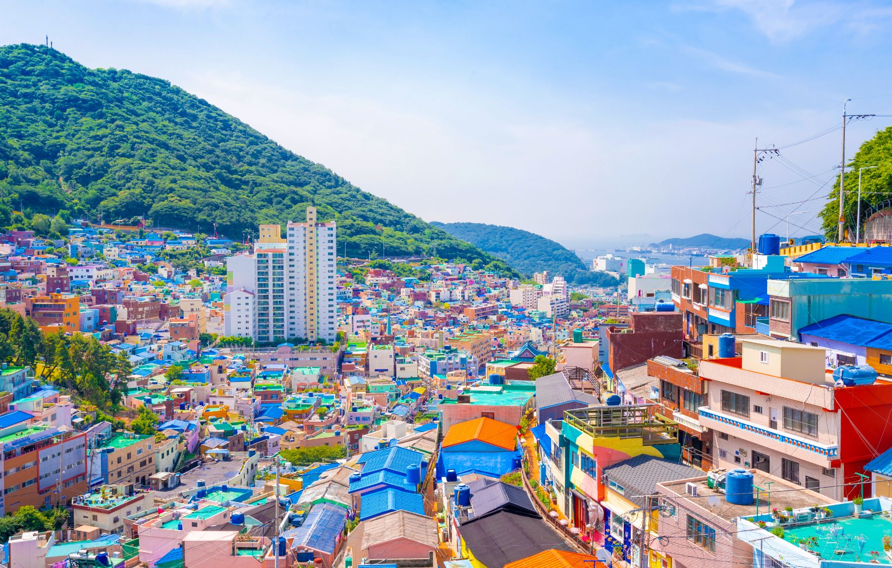 Aerial view of Gamcheon Cultural Village in Busan