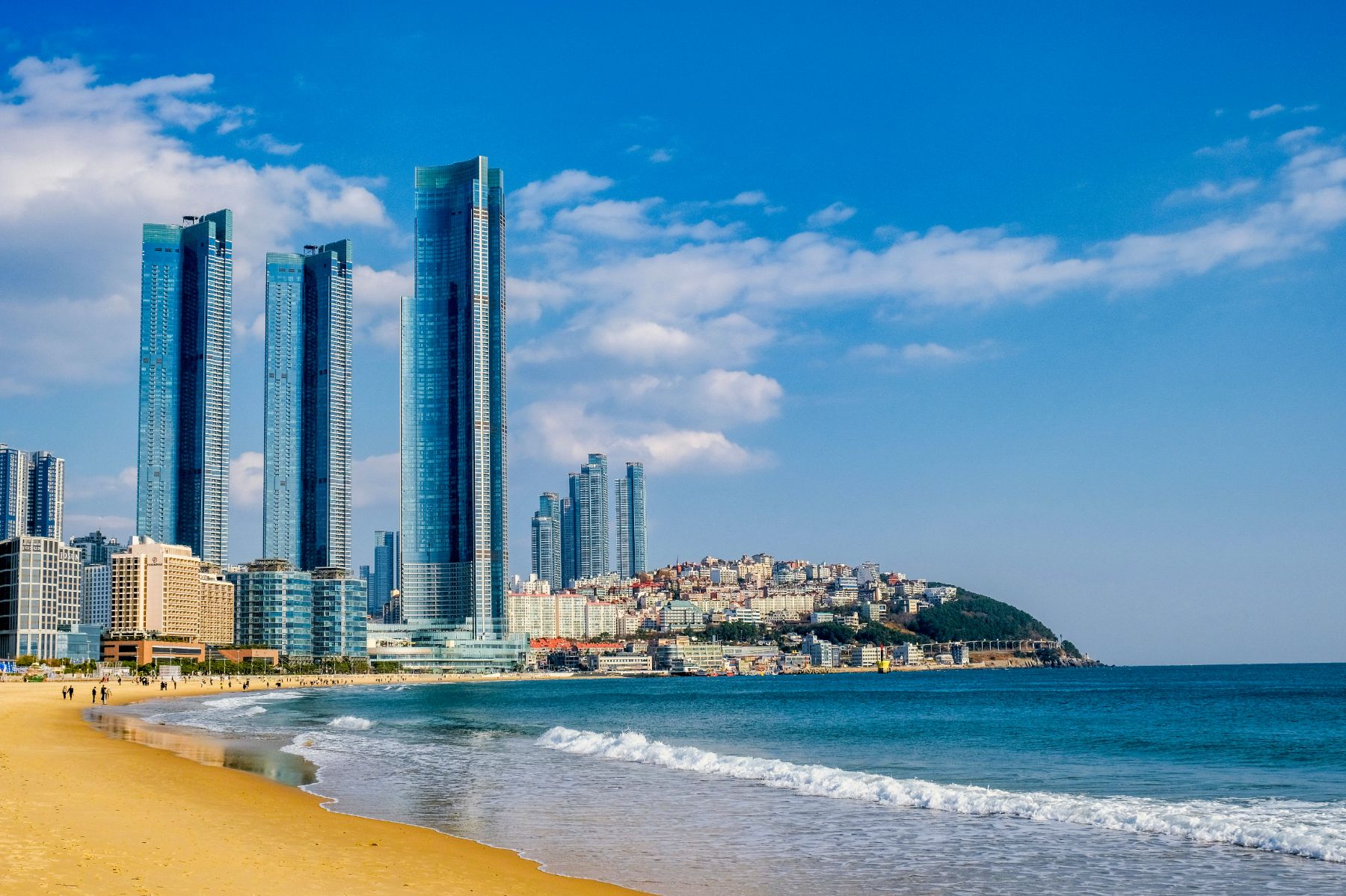 Buildings viewed from Haeundae Beach in Busan