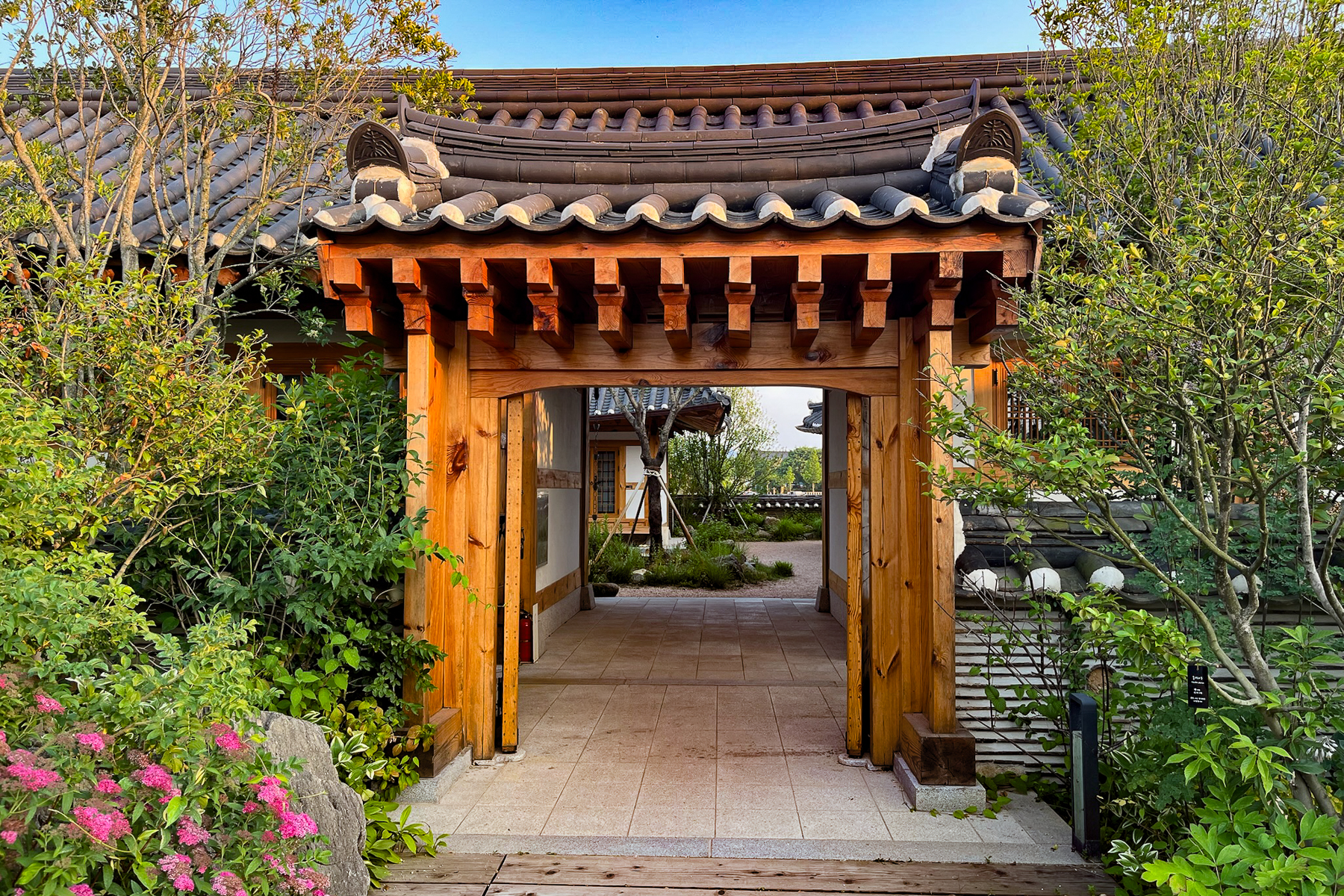 Entrance to Heritage Yuwa traditional hanok in South Korea
