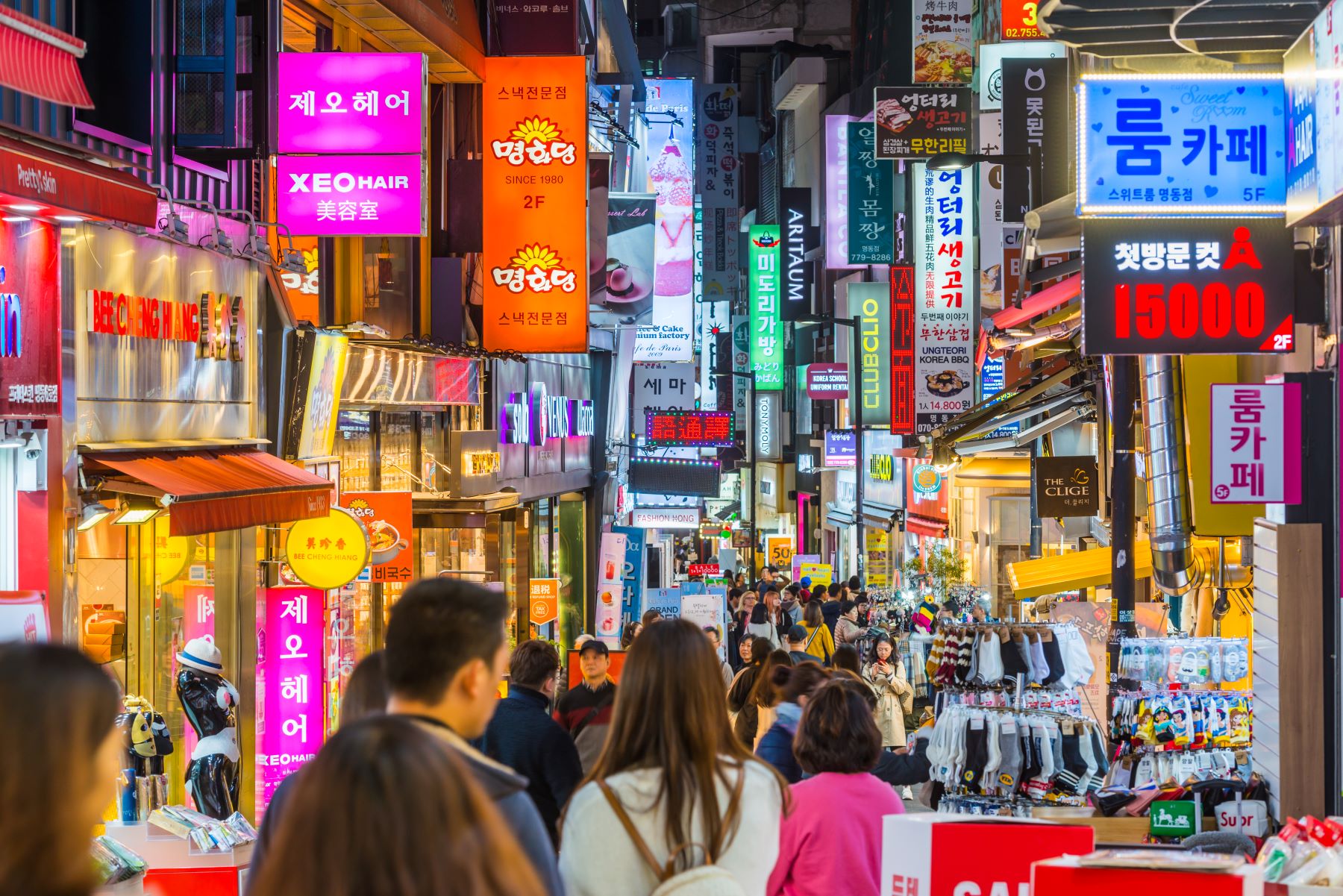 Myeongdong Shopping District in Seoul