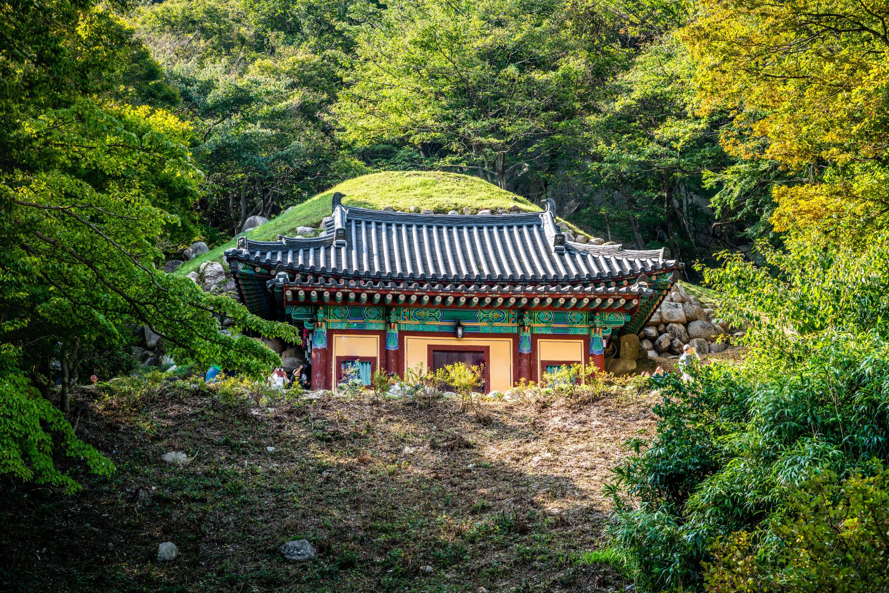 Exterior view of Seokguram Grotto in South Korea