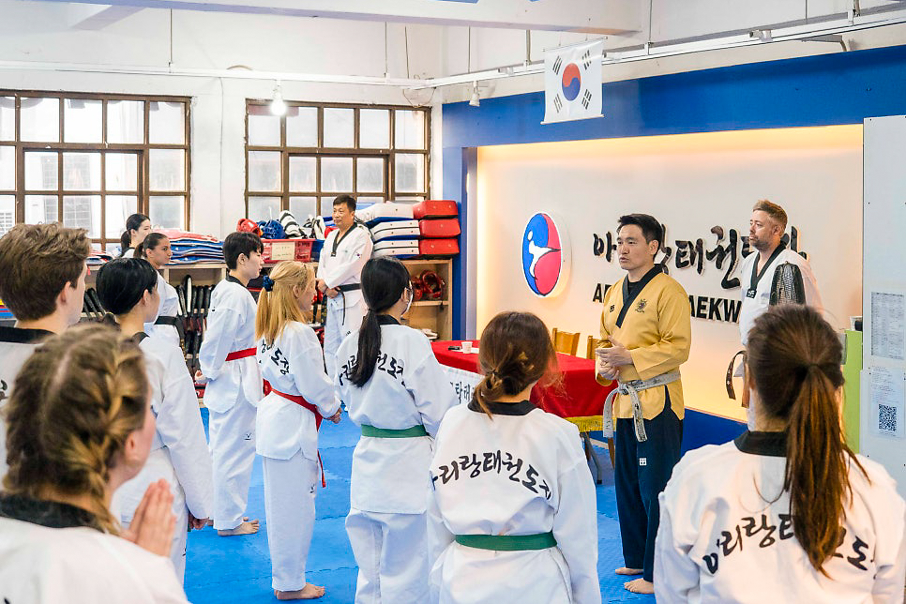 A Taekwondo class in South Korea