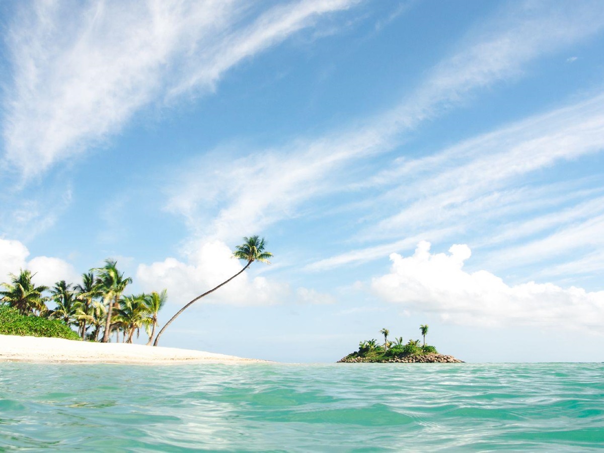 White sand beach at the Six Senses Fiji
