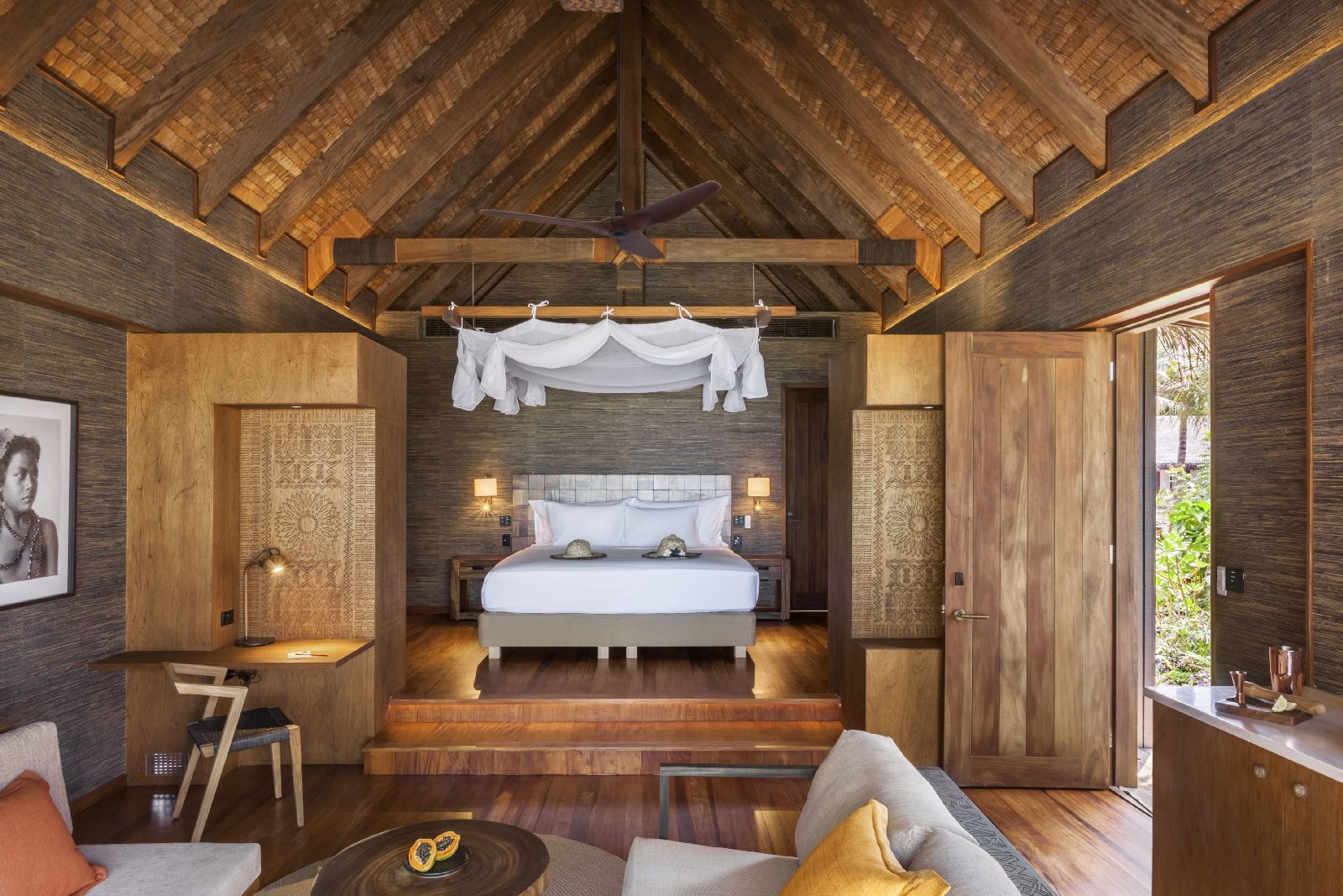 Interiors of a Beachfront Pool Villa at the Six Senses Fiji