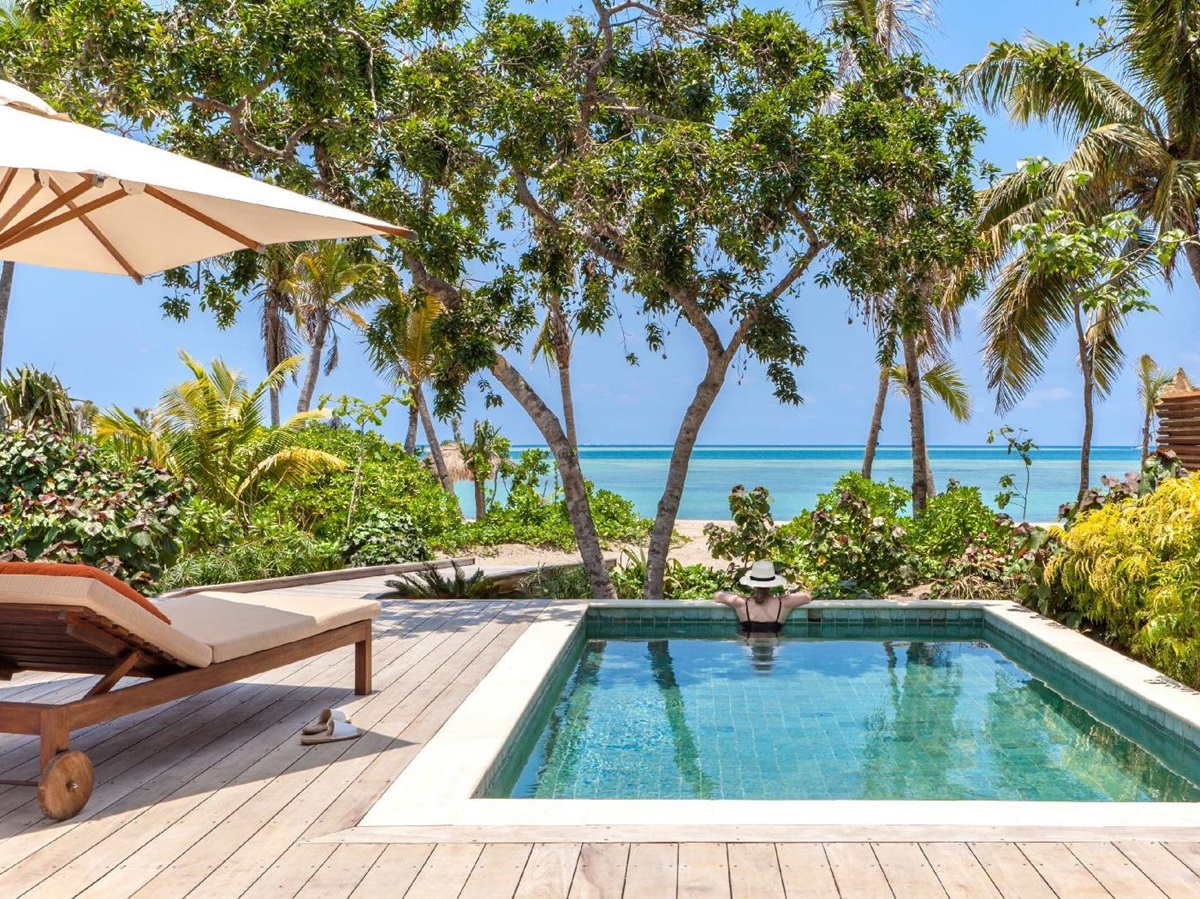 Plunge pool of a Beachfront Villa at the Six Senses Fiji
