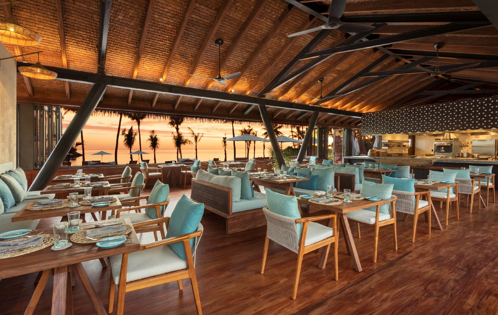 Ocean view restaurant at the Six Senses Fiji