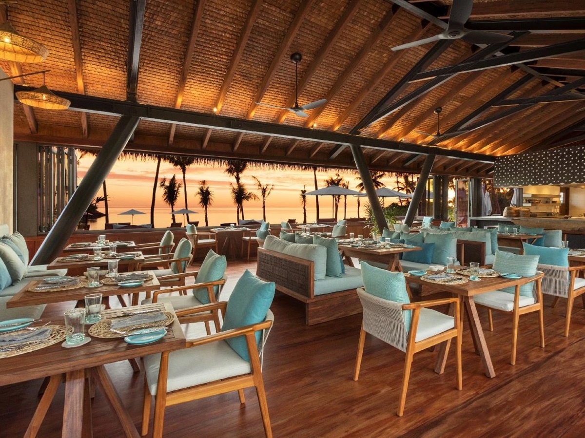 Ocean view restaurant at the Six Senses Fiji