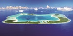 An aerial view of the Brando in French Polynesia