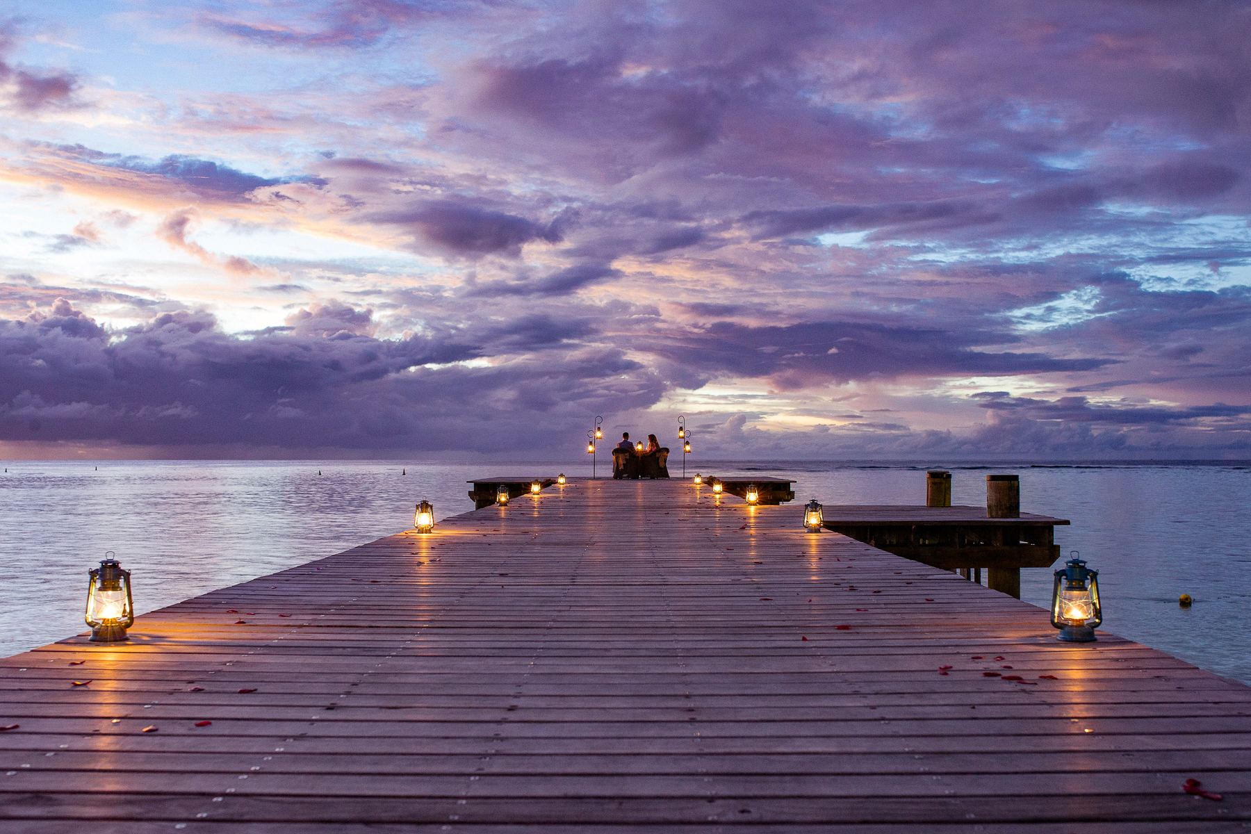 A private dinner on the jetty during sundown at Tokoriki Island Resort in Fiji