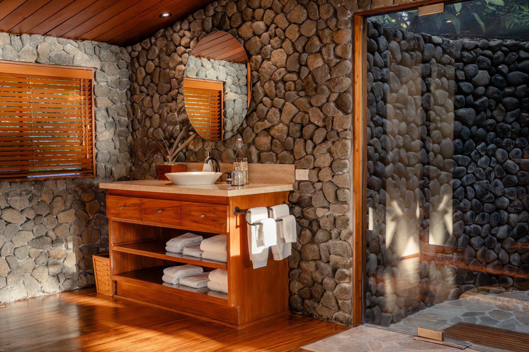 Guest bathroom at Wakaya Island Resort in Fiji