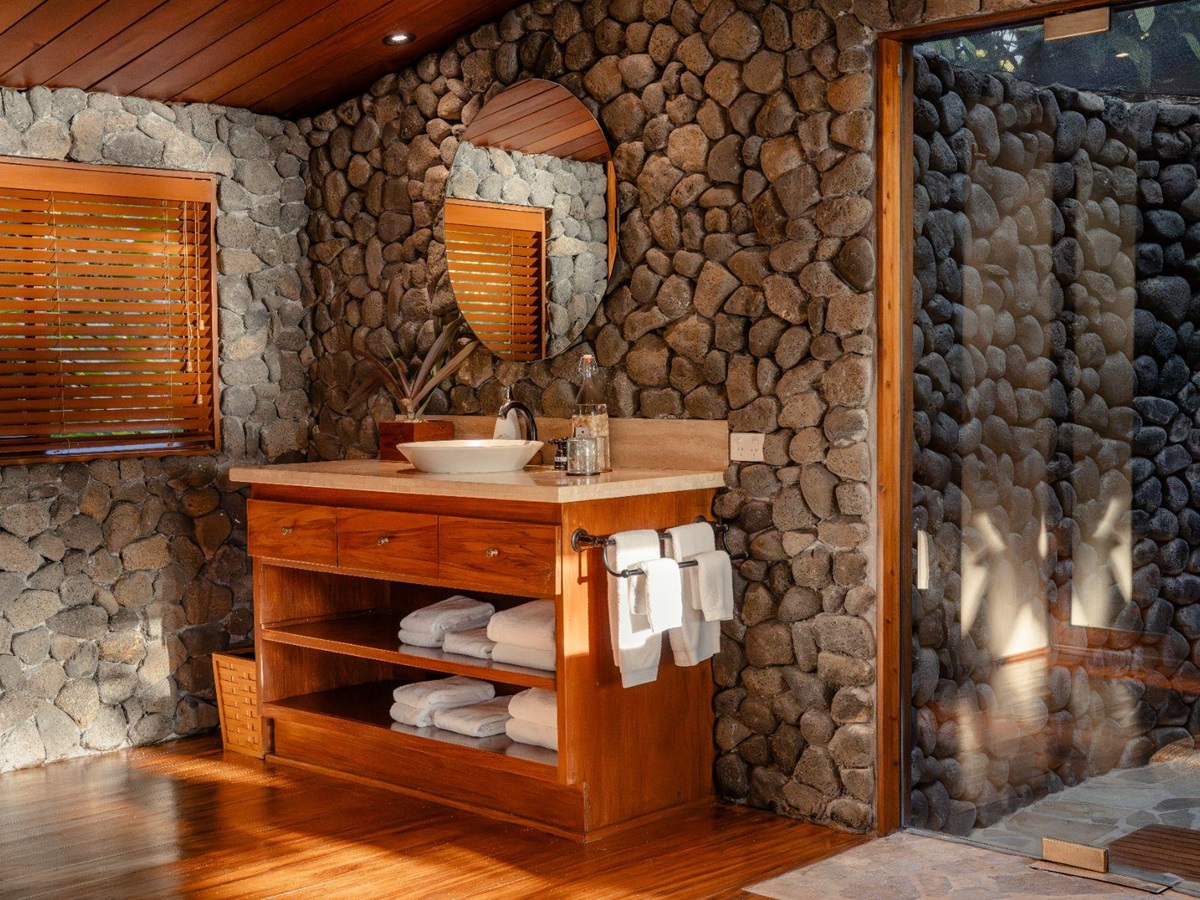 Guest bathroom at Wakaya Island Resort in Fiji