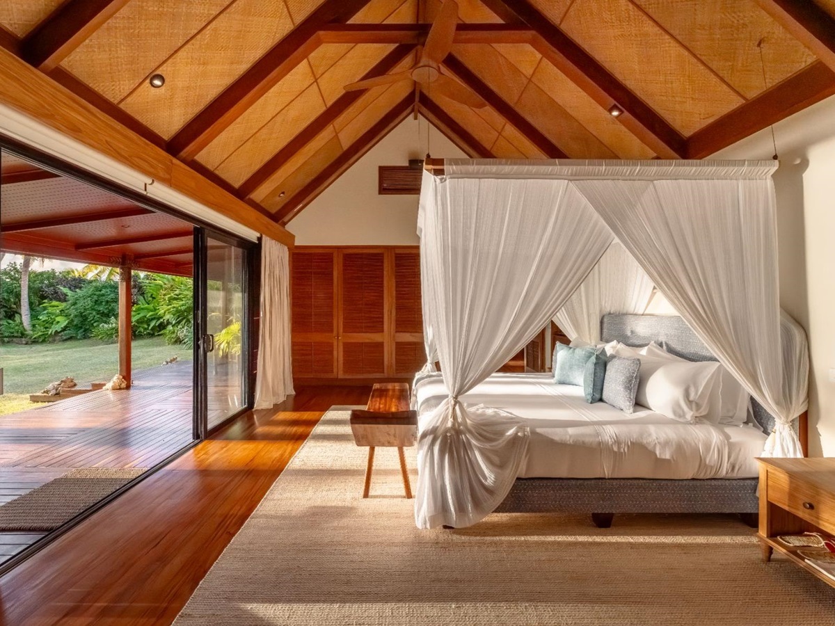 Double bedroom at Wakaya Island Resort in Fiji