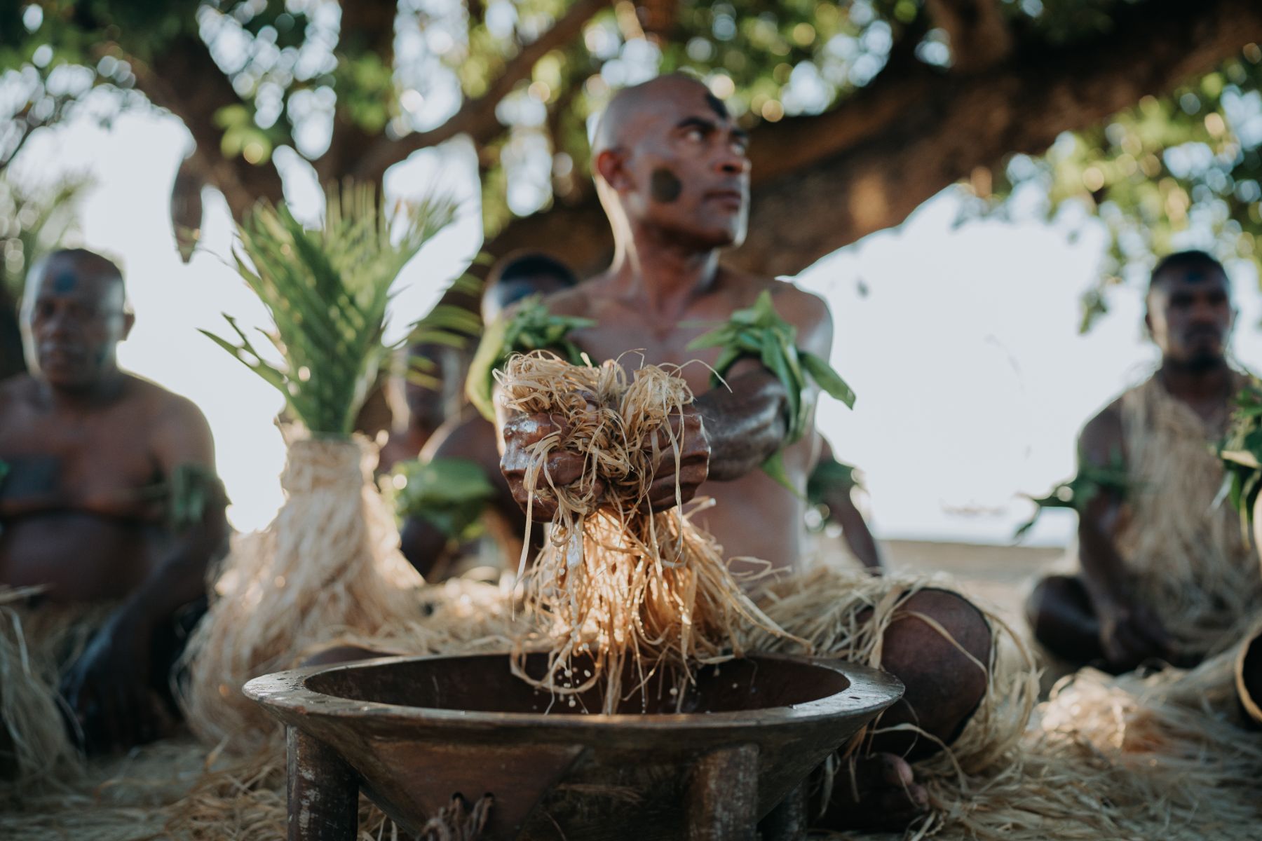 A cultural display at Yasawa Island Resort in Fiji