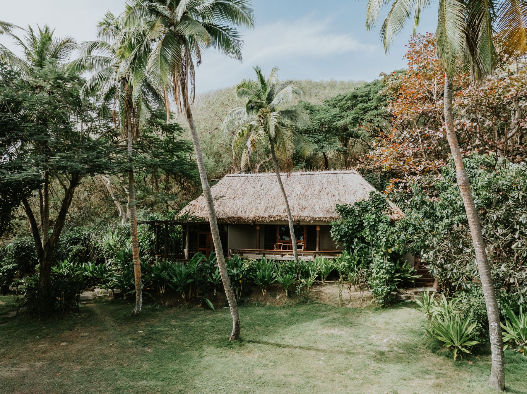 Exterior view of a bure at Yasawa Island Resort in Fiji