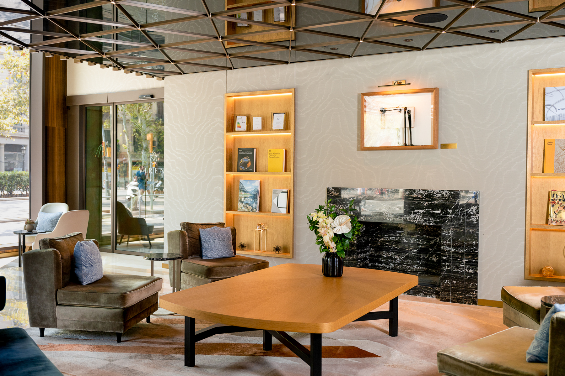 Living area in a guest suite at the Almanac Barcelona hotel
