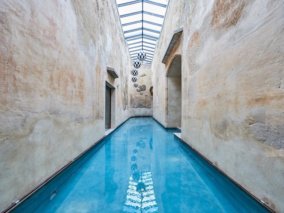 Indoor swimming pool at Cap Rocat in Mallorca